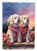 Clumber Spaniel Two Hearts Garden Flag Mailbox Flag Decorative Yard Flag Banner Outside Patio Artwork Yard Flower Beds, Garden Size, Multicolor