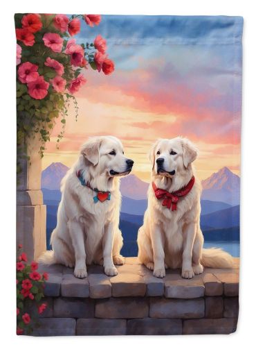 Great Pyrenees Two Hearts Garden Flag Mailbox Flag Decorative Yard Flag Banner Outside Patio Artwork Yard Flower Beds, Garden Size, Multicolor
