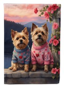 Cairn Terrier Two Hearts Garden Flag Mailbox Flag Decorative Yard Flag Banner Outside Patio Artwork Yard Flower Beds, Garden Size, Multicolor