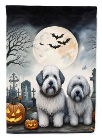 Old English Sheepdog Spooky Halloween Garden Flag Mailbox Flag Decorative Yard Flag Banner Outside Patio Artwork Yard Flower Beds, Garden Size