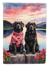 Newfoundland Two Hearts Garden Flag Mailbox Flag Decorative Yard Flag Banner Outside Patio Artwork Yard Flower Beds, Garden Size, Multicolor