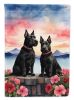 Scottish Terrier Two Hearts Garden Flag Mailbox Flag Decorative Yard Flag Banner Outside Patio Artwork Yard Flower Beds, Garden Size, Multicolor