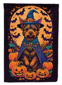 Australian Terrier Witchy Halloween Garden Flag Mailbox Flag Decorative Yard Flag Banner Outside Patio Artwork Yard Flower Beds, Garden Size