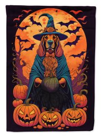 Bloodhound Witchy Halloween Garden Flag Mailbox Flag Decorative Yard Flag Banner Outside Patio Artwork Yard Flower Beds, Garden Size, Multicolor
