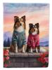 Sheltie Two Hearts Garden Flag Mailbox Flag Decorative Yard Flag Banner Outside Patio Artwork Yard Flower Beds, Garden Size, Multicolor