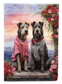 Irish Wolfhound Two Hearts Garden Flag Mailbox Flag Decorative Yard Flag Banner Outside Patio Artwork Yard Flower Beds, Garden Size, Multicolor
