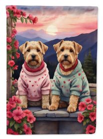 Wheaten Terrier Two Hearts Garden Flag Mailbox Flag Decorative Yard Flag Banner Outside Patio Artwork Yard Flower Beds, Garden Size, Multicolor