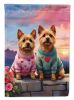 Norwich Terrier Two Hearts Garden Flag Mailbox Flag Decorative Yard Flag Banner Outside Patio Artwork Yard Flower Beds, Garden Size, Multicolor