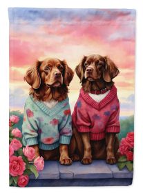Sussex Spaniel Two Hearts Garden Flag Mailbox Flag Decorative Yard Flag Banner Outside Patio Artwork Yard Flower Beds, Garden Size, Multicolor