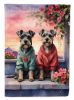 Schnauzer Two Hearts Garden Flag Mailbox Flag Decorative Yard Flag Banner Outside Patio Artwork Yard Flower Beds, Garden Size, Multicolor