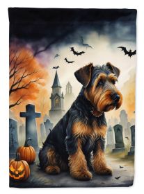 Airedale Terrier Spooky Halloween Garden Flag Mailbox Flag Decorative Yard Flag Banner Outside Patio Artwork Yard Flower Beds, Garden Size, Multicolor