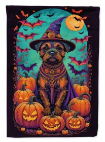 Border Terrier Witchy Halloween Garden Flag Mailbox Flag Decorative Yard Flag Banner Outside Patio Artwork Yard Flower Beds, Garden Size, Multicolor