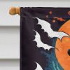 White Boxer Witchy Halloween House Flag Large Porch Sleeve Pole Decorative Outside Yard Banner Artwork Wall Hanging, Polyester, House Size, Multicolor