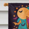 Norwich Terrier Witchy Halloween House Flag Large Porch Sleeve Pole Decorative Outside Yard Banner Artwork Wall Hanging, Polyester, House Size