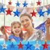 36Pcs Patriotic Star Ornaments Memorial Day Independence Day Labor Day Veterans Day Decorations for Home Party Christmas Tree Decor; Blue Red and Silv