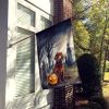 Irish Setter Spooky Halloween House Flag Large Porch Sleeve Pole Decorative Outside Yard Banner Artwork Wall Hanging, Polyester, House Size