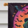 Saint Bernard Witchy Halloween House Flag Large Porch Sleeve Pole Decorative Outside Yard Banner Artwork Wall Hanging, Polyester, House Size