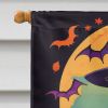 Italian Greyhound Witchy Halloween House Flag Large Porch Sleeve Pole Decorative Outside Yard Banner Artwork Wall Hanging, Polyester, House Size