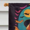 Golden Retriever Witchy Halloween House Flag Large Porch Sleeve Pole Decorative Outside Yard Banner Artwork Wall Hanging, Polyester, House Size