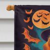 Tibetan Spaniel Witchy Halloween House Flag Large Porch Sleeve Pole Decorative Outside Yard Banner Artwork Wall Hanging, Polyester, House Size