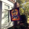 Schnauzer Witchy Halloween House Flag Large Porch Sleeve Pole Decorative Outside Yard Banner Artwork Wall Hanging, Polyester, House Size, Multicolor