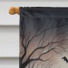 Pomeranian Spooky Halloween House Flag Large Porch Sleeve Pole Decorative Outside Yard Banner Artwork Wall Hanging, Polyester, House Size, Multicolor