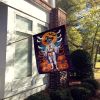 White Boxer Witchy Halloween House Flag Large Porch Sleeve Pole Decorative Outside Yard Banner Artwork Wall Hanging, Polyester, House Size, Multicolor