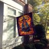Bloodhound Witchy Halloween House Flag Large Porch Sleeve Pole Decorative Outside Yard Banner Artwork Wall Hanging, Polyester, House Size, Multicolor