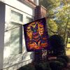 German Shepherd Witchy Halloween House Flag Large Porch Sleeve Pole Decorative Outside Yard Banner Artwork Wall Hanging, Polyester, House Size