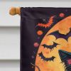 Border Collie Witchy Halloween House Flag Large Porch Sleeve Pole Decorative Outside Yard Banner Artwork Wall Hanging, Polyester, House Size