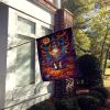Tibetan Spaniel Witchy Halloween House Flag Large Porch Sleeve Pole Decorative Outside Yard Banner Artwork Wall Hanging, Polyester, House Size