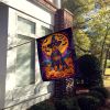 Airedale Terrier Witchy Halloween House Flag Large Porch Sleeve Pole Decorative Outside Yard Banner Artwork Wall Hanging, Polyester, House Size