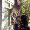 Welsh Springer Spaniel Spooky Halloween House Flag Large Porch Sleeve Pole Decorative Outside Yard Banner Artwork Wall Hanging, Polyester, House Size