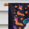 White Standard Poodle Witchy Halloween House Flag Large Porch Sleeve Pole Decorative Outside Yard Banner Artwork Wall Hanging, Polyester, House Size