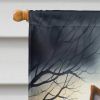 Yorkshire Terrier Spooky Halloween House Flag Large Porch Sleeve Pole Decorative Outside Yard Banner Artwork Wall Hanging, Polyester, House Size