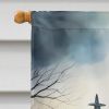 American Eskimo Spooky Halloween House Flag Large Porch Sleeve Pole Decorative Outside Yard Banner Artwork Wall Hanging, Polyester, House Size