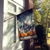 Saint Bernard Spooky Halloween House Flag Large Porch Sleeve Pole Decorative Outside Yard Banner Artwork Wall Hanging, Polyester, House Size
