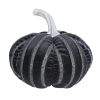 7x7x7" Fabric Black Stripe Pumpkin Decor, for Holiday Halloween Decoration
