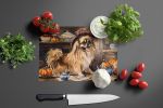 NEW Tibetan Spaniel Fall Kitchen Pumpkins Glass Cutting Board Decorative Tempered Glass Kitchen Cutting and Serving Board Large Size Chopping Board