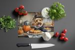 NEW Lakeland Terrier Fall Kitchen Pumpkins Glass Cutting Board Decorative Tempered Glass Kitchen Cutting and Serving Board Large Size Chopping Board