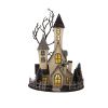 10x8.3x13.5" Cardboard Lighted Haunted House, Black Beige Tabletop holiday halloween decor, Battery Powered