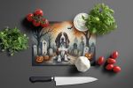 NEW Basset Hound Spooky Halloween Glass Cutting Board Decorative Tempered Glass Kitchen Cutting and Serving Board Large Size Chopping Board