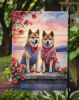 Akita Two Hearts Garden Flag Mailbox Flag Decorative Yard Flag Banner Outside Patio Artwork Yard Flower Beds, Garden Size, Multicolor