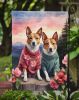 Basenji Two Hearts Garden Flag Mailbox Flag Decorative Yard Flag Banner Outside Patio Artwork Yard Flower Beds, Garden Size, Multicolor