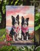 Border Collie Two Hearts Garden Flag Mailbox Flag Decorative Yard Flag Banner Outside Patio Artwork Yard Flower Beds, Garden Size, Multicolor