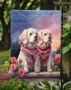 Clumber Spaniel Two Hearts Garden Flag Mailbox Flag Decorative Yard Flag Banner Outside Patio Artwork Yard Flower Beds, Garden Size, Multicolor