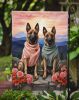 Belgian Malinois Two Hearts Garden Flag Mailbox Flag Decorative Yard Flag Banner Outside Patio Artwork Yard Flower Beds, Garden Size, Multicolor