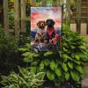 Cocker Spaniel Two Hearts Garden Flag Mailbox Flag Decorative Yard Flag Banner Outside Patio Artwork Yard Flower Beds, Garden Size, Multicolor