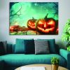 Drop-Shipping Framed Canvas Wall Art Decor Painting For Halloween,Scary Pumkin Jack-o-Lanterns Painting For Halloween Gift