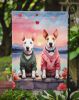 Bull Terrier Two Hearts Garden Flag Mailbox Flag Decorative Yard Flag Banner Outside Patio Artwork Yard Flower Beds, Garden Size, Multicolor